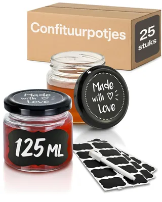 25 Einmachgläser 125 ml – Glas mit Schraubdeckel, rund