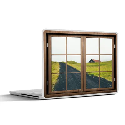Produktbild von MuchoWow® Laptop Aufkleber Sticker Cover Aussicht - Natur - Haus 31x22.5 cm - Laptop-Deko