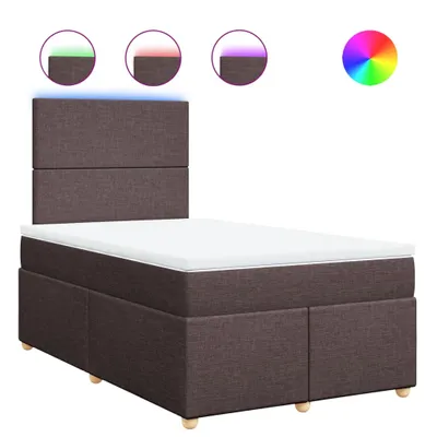 Productafbeelding van vidaXL Boxspringbed met matras, donkerbruin, 120x200 cm, met stoffen bekleding