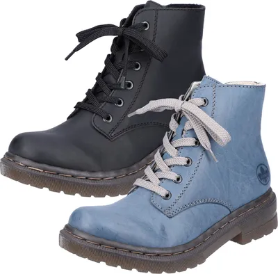 Produktbild von Rieker Damen Stiefelette Schnürboot Reißverschluss transparente Sohle 78240, Größe:40 EU, Farbe:Schwarz