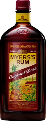 A bottle of Myers's Rum Original Dark.