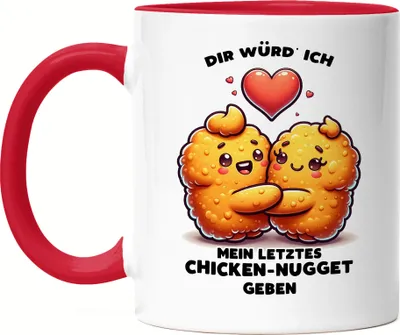 Produktbild von Dir würd ich mein letztes Chicken Nugget geben Süße Nuggets Tasse Rot - Valentinstag Freund Geschenk