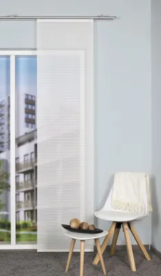 Zdjęcie produktu dla Home Wohnideen Zasłona przesuwna bambusowa gładka "Sieglinde" 245 x 60 cm wełna biała