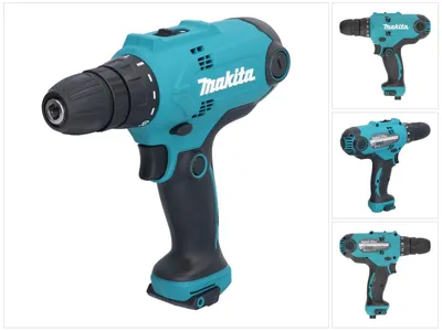 Zdjęcie produktu dla Makita DF0300, Wiertarka pistoletowa, Zamek centralny, Czarny, Niebieski, 1 cm, 1500 RPM, 2,8 cm