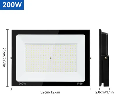Obrázek produktu pro LED venkovní reflektor - nástěnná lampa - 200 W - 1 kus - teplá bílá barva - stupeň krytí IP66 - hliník - 220 V