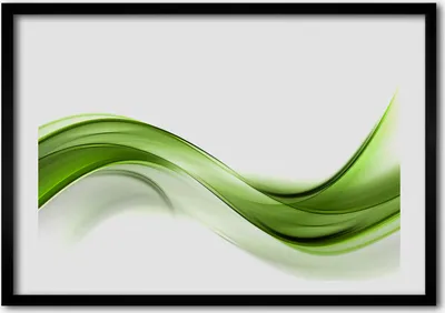 Produktbild von Bild - Bilderrahmen - 100 cm x 70 cm - MDF - Rahmen - Foto - Wandkunst grüne Welle