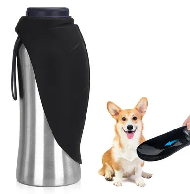 Imagen del producto de Botella para agua para perros, 710 ml, de acero inoxidable, portátil, ideal para llevar de viaje