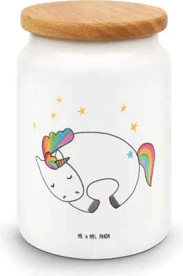 Produktbild von Mr. & Mrs. Panda behälter Einhorn Nacht - Weiß - Geschenk, Traum, zuckerdose, Teedose, Vorratsdose, Einhörner, Menschen, Keksdose, Unicorn, Kaffeedose, Dose, Freundin