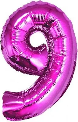 Produktbild von Folienballon Zahl 9 rosa 92cm (Party - Luftballons)