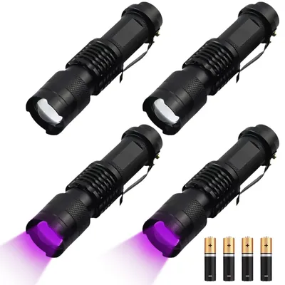 Immagine prodotto di Set di 4 torce UV con luce nera, mini lampada LED UV