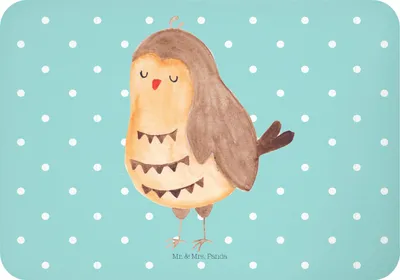 Produktbild von Mr. & Mrs. Panda magnet Eule Zufrieden - Türkis Pastell - Geschenk, Owl, Waldtier, glücklich, zettelhalter, Kühlschrankmagnet, whiteboardmagnet, holzmagnet, haftmagnet