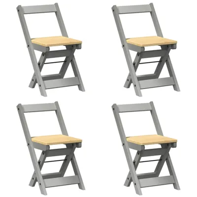 Produktbild von Esszimmerstühle Klappbar 4 Stk. Corona Grau Massivholz Kiefer