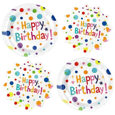Productafbeelding van Papieren borden - Wegwerkgerei voor feesten - Rond - 23 cm diameter - 8 stuks