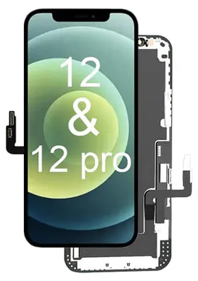Immagine prodotto di Display LCD e touchscreen, schermo di ricambio per Apple iPhone 12/12 Pro Hard OLED, ricambi per smartphone