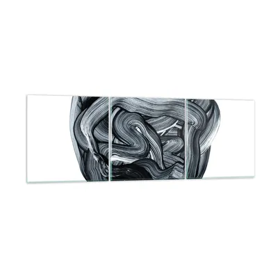 Produktbild von Bilder auf glas - 3 Teile - Abstraktion schwarz verschwommen - 120x40cm - Glasbilder - Wandbilder - Bilder - Wanddekoration aus Glas - Glas Bilder - Wandbild auf Glas - GCA120x40-4874