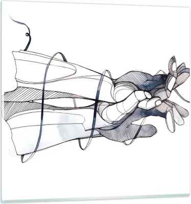 Produktbild von Bilder auf glas - Einteilig - Hände Surrealismus Grafik - 60x60cm - Glasbilder - Wandbilder - Bilder - zum Aufhängen bereit - Wanddekoration aus Glas - Glas Bilder - Wandbild auf Glas - GAC60x60-4447