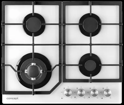 Produktbild von Concept PDV7460WH, Weiß, Integriert, 60 cm, Gaskochfeld, Glas, 4 Zone(n)