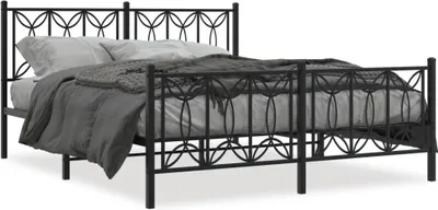 Obrázek produktu pro vidaXL Postel s čelem a nohama kovová černá 150x200 cm
