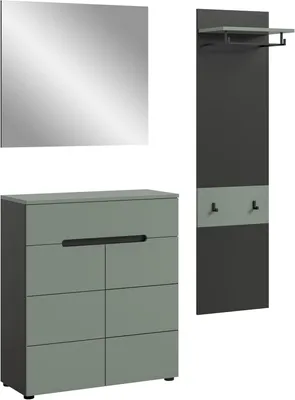 Image de Canu ensemble d'armoires de rangement C17 vert poussiéreux, gris foncé.