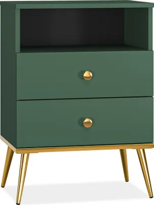 Obrázek produktu pro KONSIMO Nocní stolek "ARICIA", zelená, dřevo, elegantní, 50x70x34cm