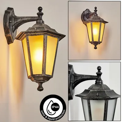 Produktbild von Rivale Wandlampe abwärts aus Metall/Glas in Schwarz/Grau/Silberfarben