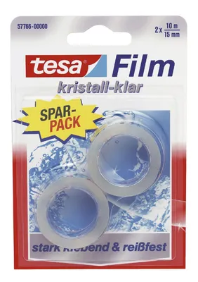 Productafbeelding van Tesa® 57766-00000, transparante folie, 2 rollen van 10 meter x 15 mm