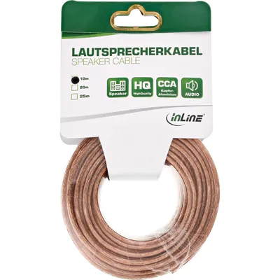 Produktbild von InLine® Lautsprecherkabel, 2x 2,5mm², CU, transparent, 10m
