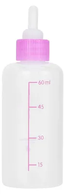Produktbild von Melkfles für Haustiere - 60 ml - Fütterungsset für kleine Hunde und Katzen - 6 Stück