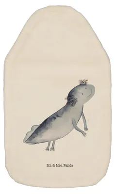Produktbild von Mr. & Mrs. Panda Wärmflasche Axolotl Schwimmen - Weiß - Geschenk, Lurch, Bettflasche, Wärmekissen, Problem, Kuschelwärmflasche, Wärmflaschen, Axolot, gummi, Optimistisch