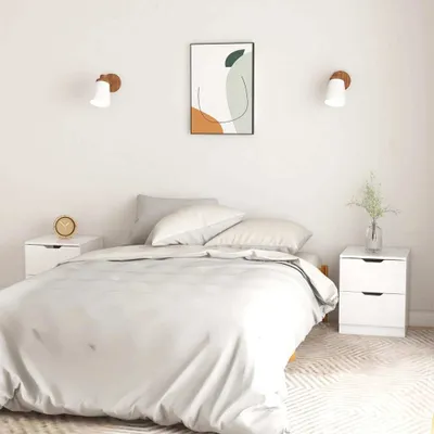 Obrázek produktu pro vidaXL Noční stolky 2 ks. Dřevotřísková deska s vysokým leskem bílá 40x40x50 cm