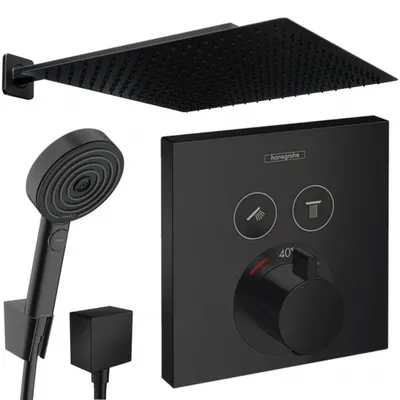 Produktbild von Hansgrohe und Jowi Unterputz Duschsystem ShowerSelect Thermostat, Schwarz, 360x360 mm Kopfbrause, OHNE iBox