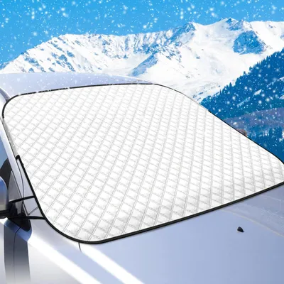 Zdjęcie produktu dla Osłona na przednią szybę auto zima - Ochrona przed mrozem 116 x 148 cm - Składana - Osłona przeciwsłoneczna