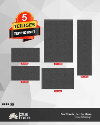 Produktbild von 5-teiliges Teppich-Set Ascura Code-05