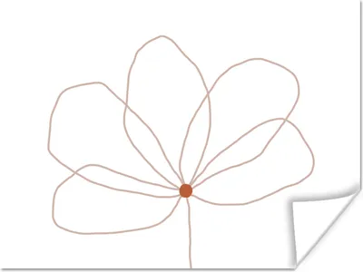 Produktbild von MuchoWow® Poster Blume - Strichzeichnung - Natur 120x90 cm - Wandbild