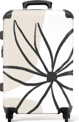 Produktbild von NoBoringSuitcases.com® Großer Koffer - Blumen - Minimalismus - Pastell - Kombinationsschloss TSA - Hartschalen Trolley 4 Rollen - 72 liter - Reisekoffer - 66 cmKoffer Mittelgroß 67x43x25 cm, 72L,