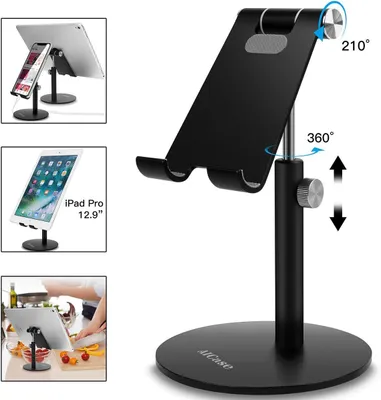 Produktbild von Tablet Ständer Verstellbare, Tablet Halterung - Universal Halter, Halterung, DockSchwarz