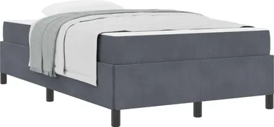 Produktbild von Bettrahmen mit Matratze Dunkelgrau 120 x 190 cm Stoff