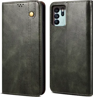Produktbild von OPPO Reno6 Z Hülle, Leder Flip Brieftasche Schutzhülle für OPPO Reno6 Z Grün