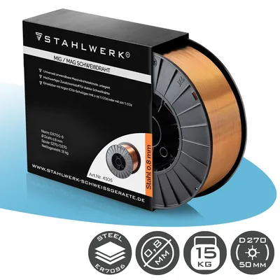Obrázok produktu pre STAHLWERK Zvárací drôt MIG MAG premium ER70S-6 SG2 0,8 mm 15 kg