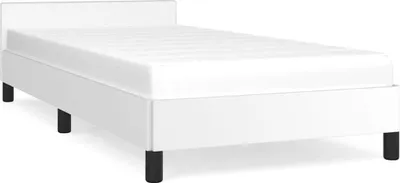 Produktbild von vidaXL Bettgestell mit Kopfteil ohne Matratze Weiß 90x200 cm