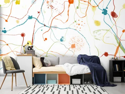 Produktbild von Vlies Fototapete Abstrakt 400x280 cm Tapeten Wandtapete XXL bunt Farbflecken wie gemalt a-A-10352-a-a
