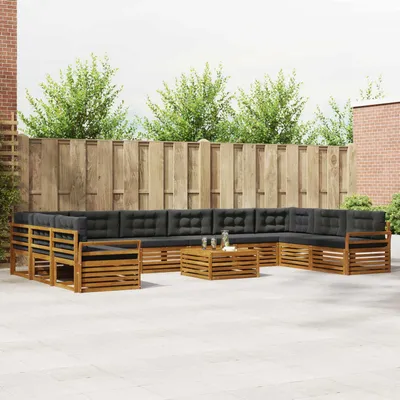 Produktbild von "Neues Produkt" Sofagarnituren - CLORIS - Terrassen-Sofa - 11 pcs - Natur und Anthrazit Massivholz Akazie - Modern Gartensofas V1682