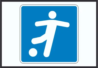 Produktbild von Fußballplatz Schild mit Symbol A1 Rückseite selbstklebend