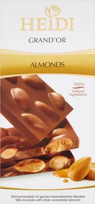 Obrázok produktu pre Heidi Czek Grand tmavá čokoláda s mandľami, 100 g
