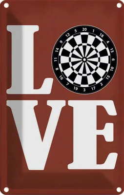 Produktbild von vianmo Blechschild 30x20 cm Love Dart Sport Hobby