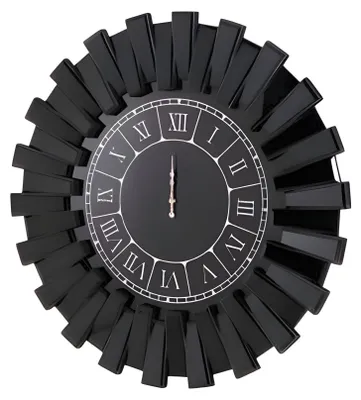 Immagine prodotto di Orologio da parete in legno nero dal design moderno ed elegante