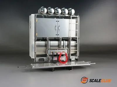 Produktbild von ScaleClub 1:14 Schwerlastturm V8 Scania Edelstahl mit Türen unlackiert