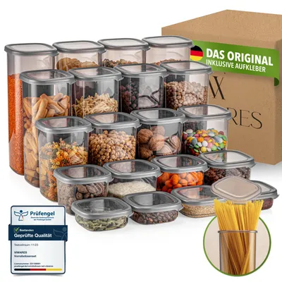 Produktbild von Viwares Vorratsdosen mit Deckel Luftdicht, 20er Vorratsbehälter Set BPA-Frei, Vorratsdose zur Müsli Mehl Aufbewahrung Küche, Praktische Organizer Küche, Frischhaltedosen für Lebensmittelaufbewahrung
