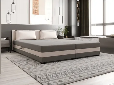 Obrázek produktu pro Kontinentální manželská postel 180x200 ROSIE 13 - tmavě béžová  / ecru