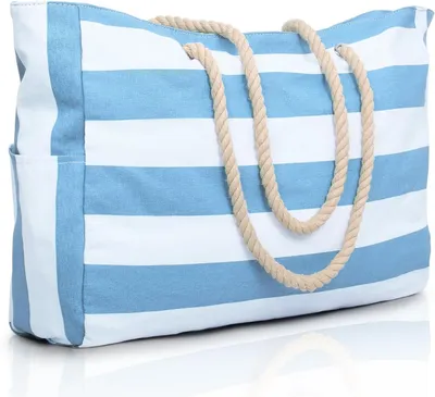 Productafbeelding van Grote Waterdichte Strandtas met Rits - Ideaal voor Vakantie en Dagje Strand
